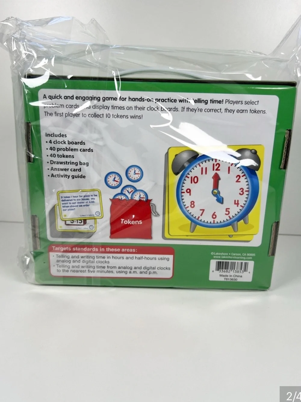 Lakeshore Learning Time Teaching Game Interactive Clock Math Center Homeschool